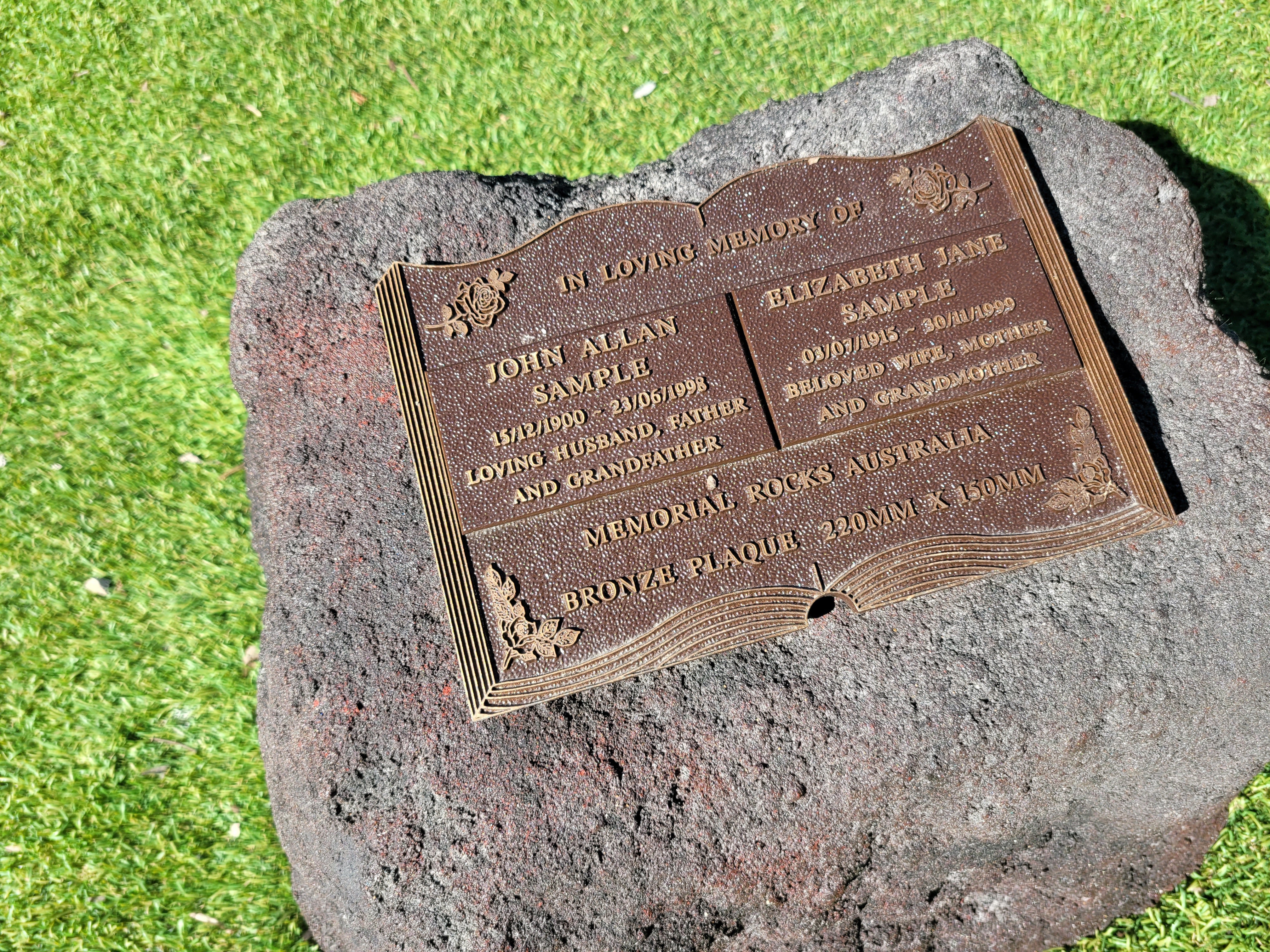 Memorial Rock Urn 1872 Large Double Charcoal/ Black