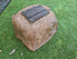 rock urn with plaque